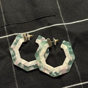 BaubleBar Deirdre Resin Hoop Earrings